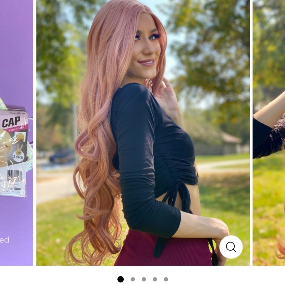 NWT Lunatics Fabulous Hippi Boho Style Rose Gold Wig , Discontinued - Picture 11 of 16